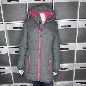 Superdry Tall Sports Puffer Jacket Grey Size 6